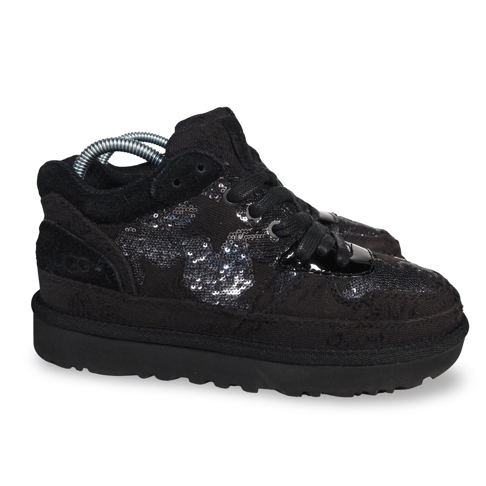 UGG Highland Sport Distressed Sequin Sneakers Black 1109631 Women's 5 - Picture 4 of 10